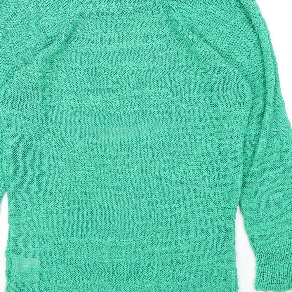 Paramour Womens Green Round Neck  Acrylic Pullover Jumper Size S