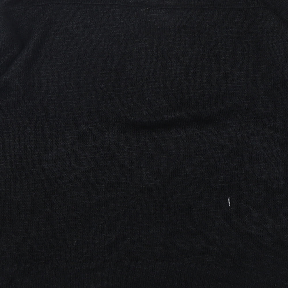 Preworn Womens Black V-Neck  Acrylic Pullover Jumper Size M
