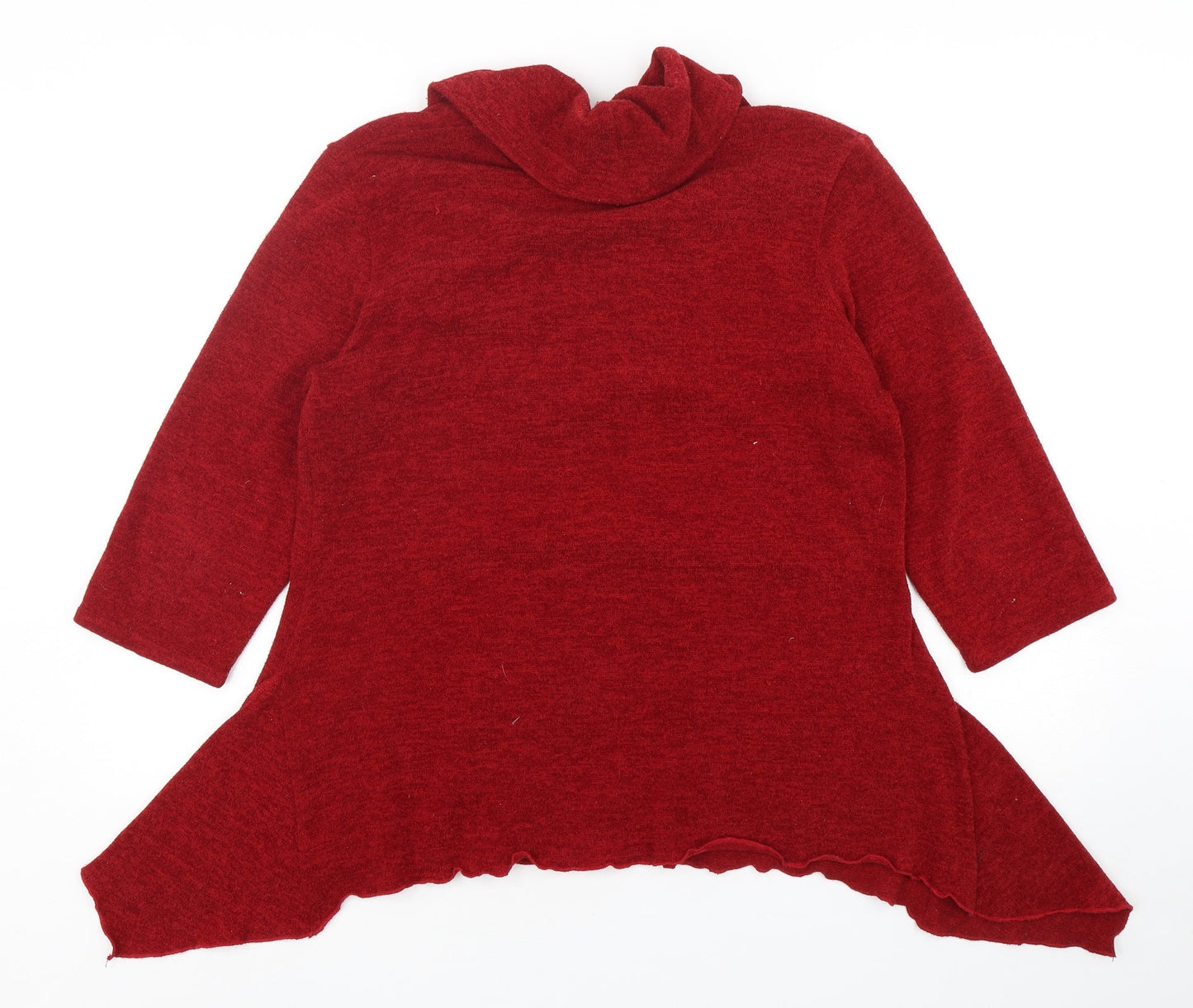 Touch Collection Womens Red Cowl Neck  Polyester Pullover Jumper Size 16