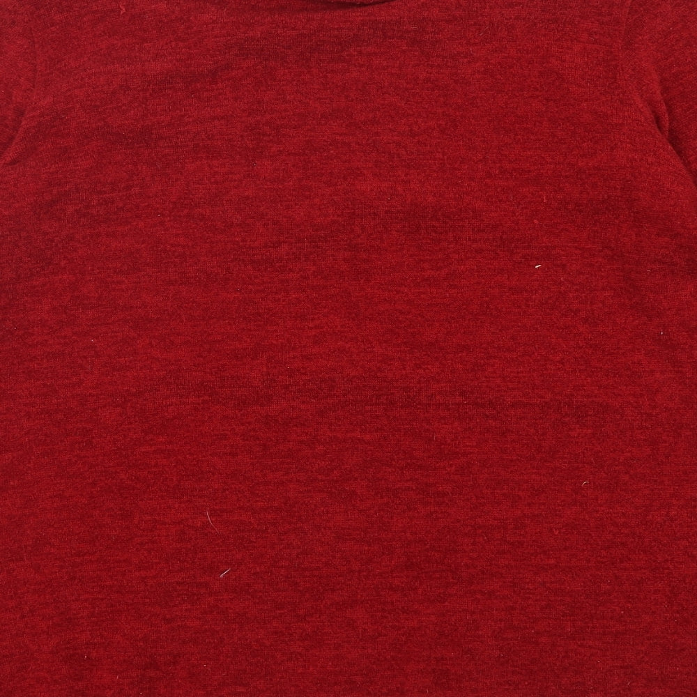 Touch Collection Womens Red Cowl Neck  Polyester Pullover Jumper Size 16