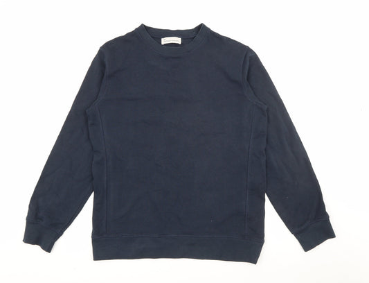 Garment Makers Mens Blue  Cotton Pullover Sweatshirt Size L