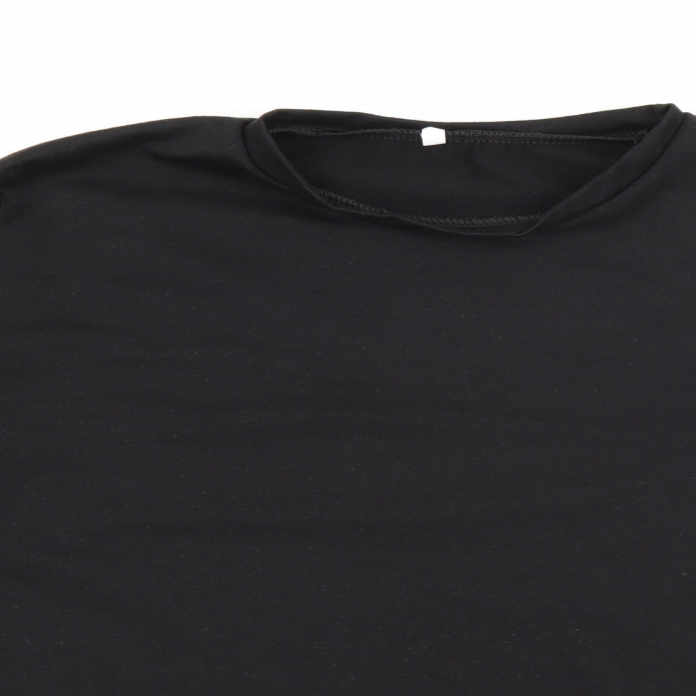 Preworn Womens Black  Polyester Pullover Sweatshirt Size L