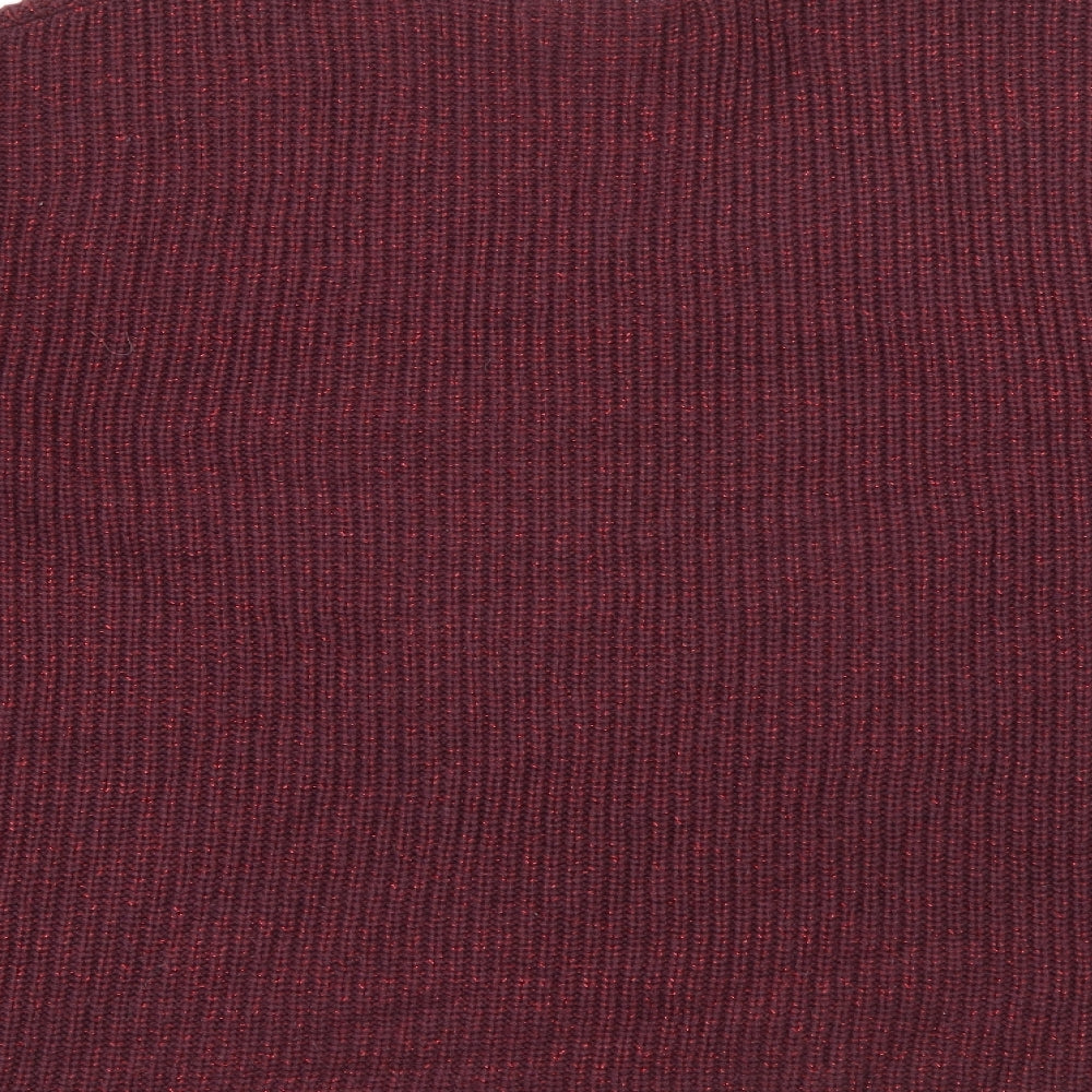 Pep & Co Womens Purple V-Neck  Acrylic Pullover Jumper Size 14