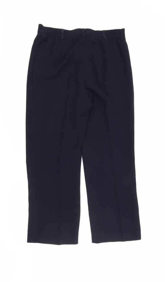 Punt Roma Womens Blue  Polyester Trousers  Size 12 L27 in Regular Button