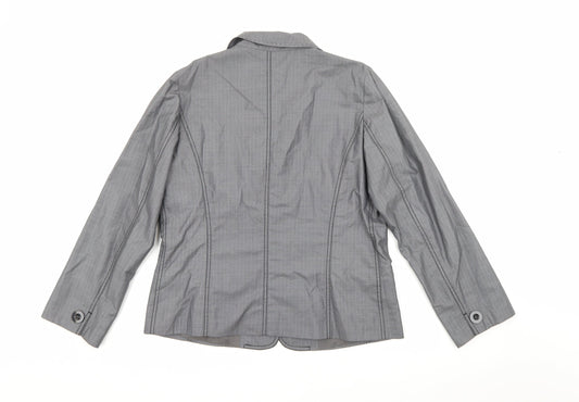 Gerard Darel Womens Green Striped Polyester Jacket Blazer Size 14