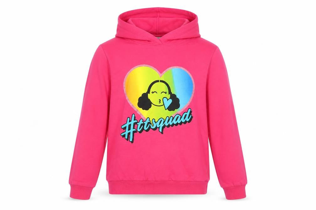 Pop Gear Girls Pink  Cotton Pullover Hoodie Size 9-10 Years