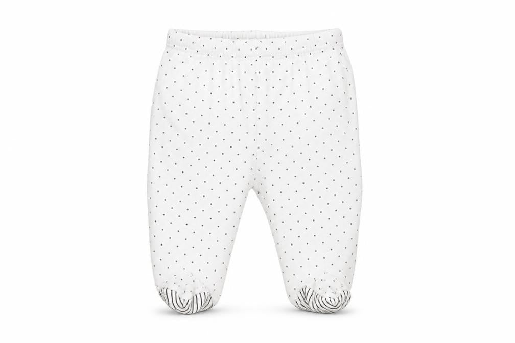 Mini birba Girls White Polka Dot Cotton Pedal Pusher Leggings Size 6-9 Months