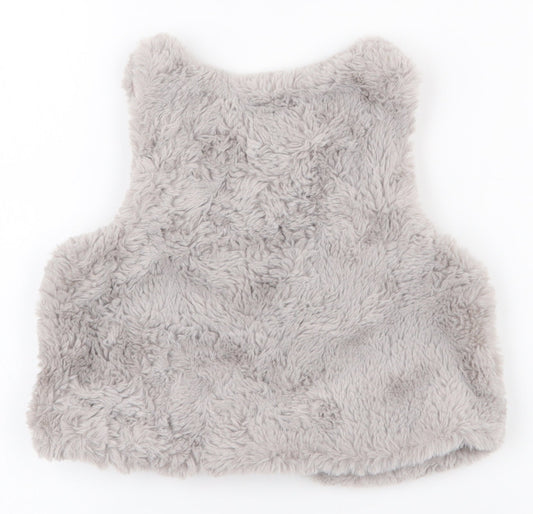 Tahari Girls Grey   Gilet Waistcoat Size 2-3 Years  Button