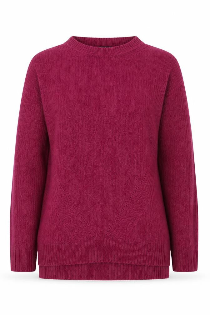 Peacocks Womens Purple Crew Neck  Acrylic Pullover Jumper Size S