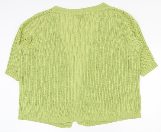 Jeffrey and Paula Womens Green V-Neck  Acrylic Cardigan Jumper Size 16