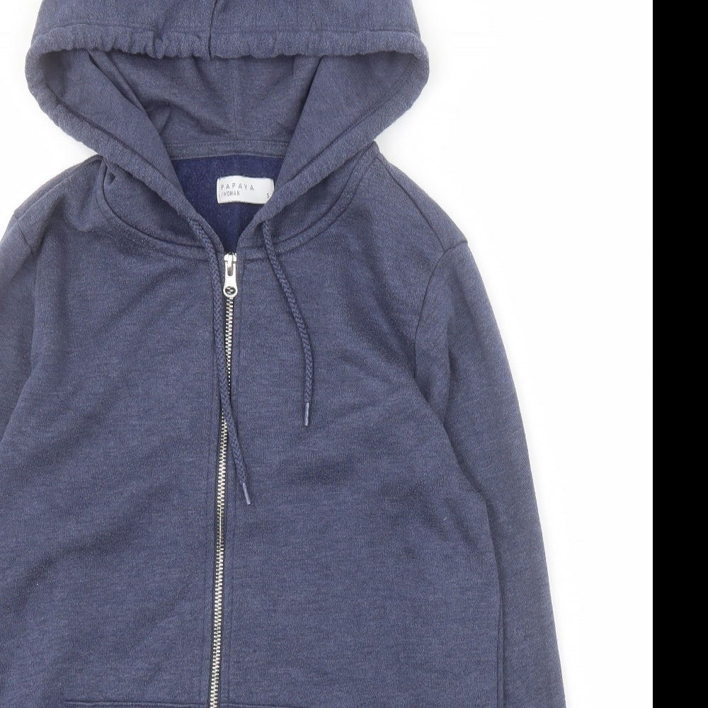 Matalan Womens Blue  Polyester Full Zip Hoodie Size S  Zip