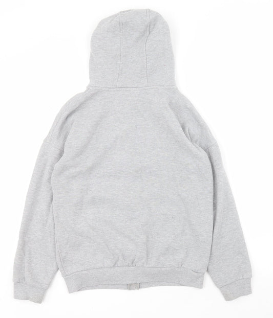 Primark Boys Grey  Cotton Full Zip Hoodie Size 10-11 Years  Zip
