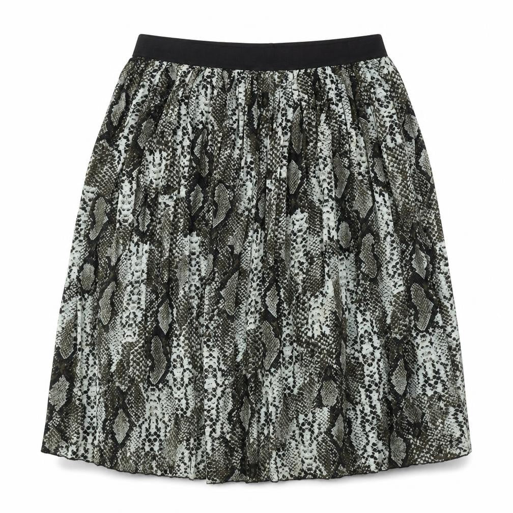Dunnes Womens Grey Animal Print Polyester Flare Skirt Size L