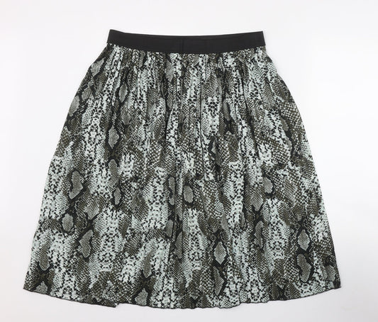 Dunnes Stores Womens Grey Animal Print Polyester Flare Skirt Size L