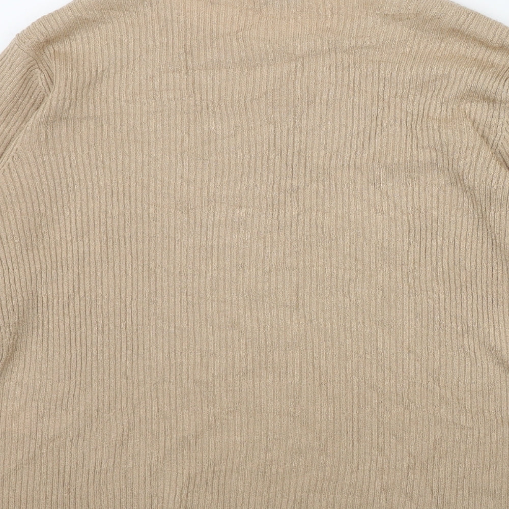 Bonmarché Womens Beige Round Neck  Acrylic Pullover Jumper Size M