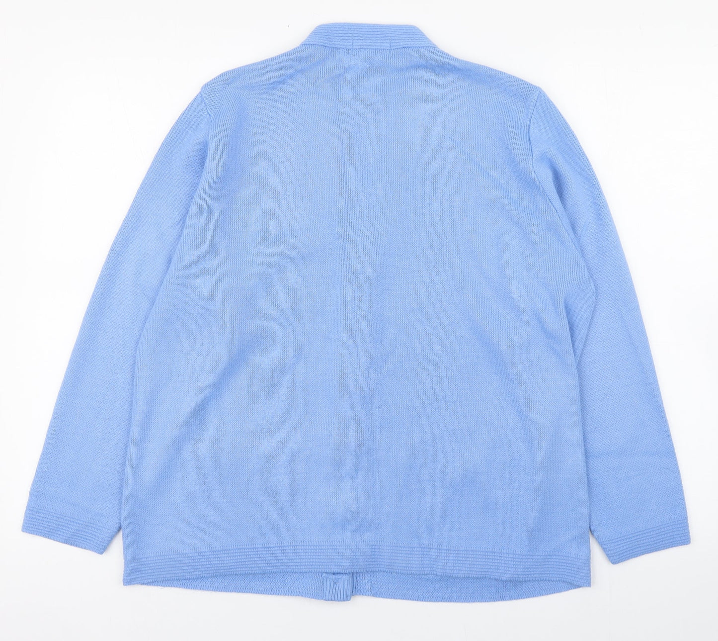 Care Womens Blue V-Neck  Polyester Cardigan Jumper Size L