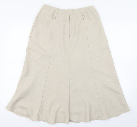 Saloos Womens Beige  Polyester A-Line Skirt Size 12