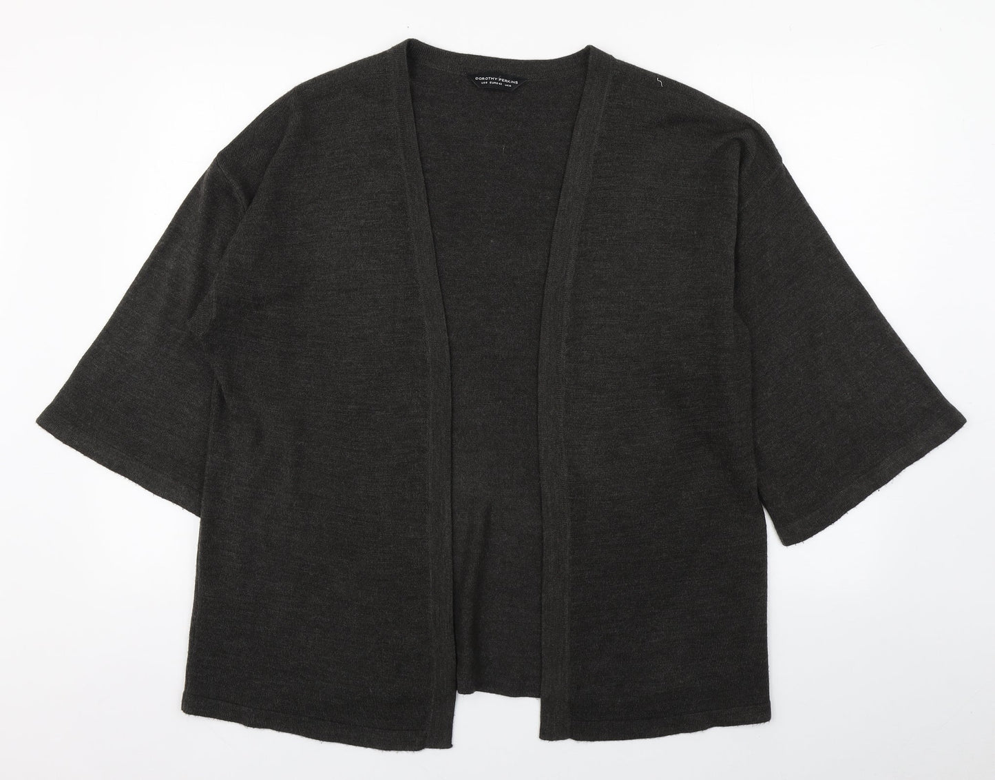 Dorothy Perkins Womens Grey V-Neck  Acrylic Cardigan Jumper Size 14