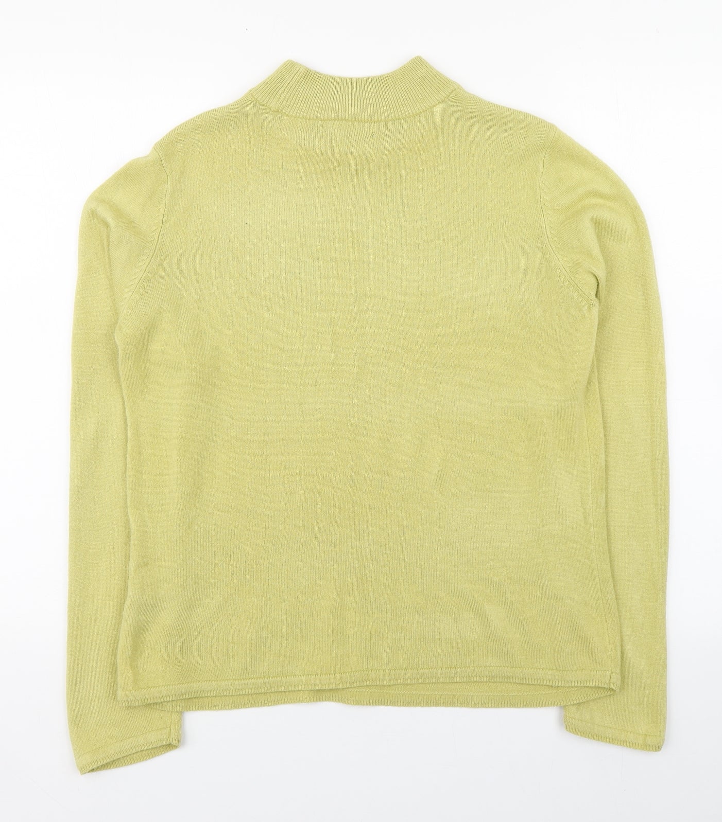 BM Womens Green High Neck  Acrylic Pullover Jumper Size S