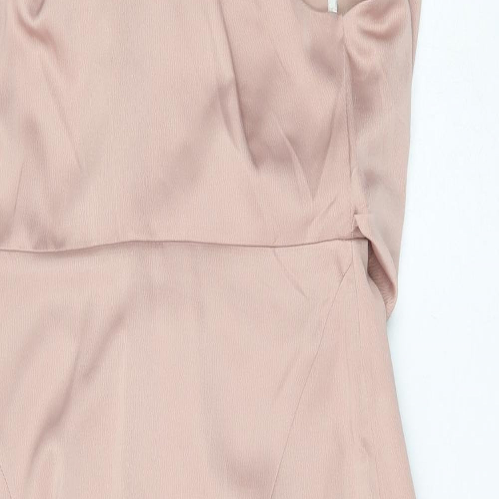 ASOS Womens Pink  Polyester Shift  Size 10  Cowl Neck Zip