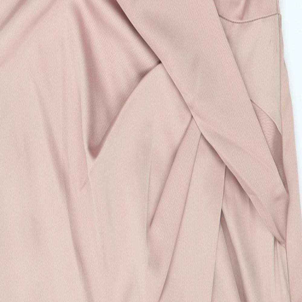 ASOS Womens Pink  Polyester Shift  Size 10  Cowl Neck Zip