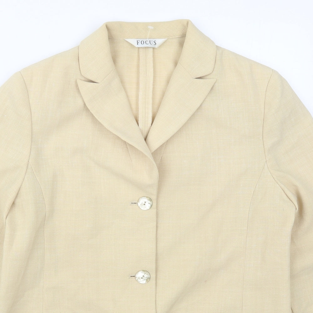 Focus Womens Beige   Jacket  Size 12  Button
