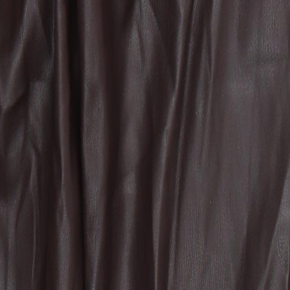 Preworn Womens Brown  Polyurethane Trousers  Size 27 in L29 in Regular Button