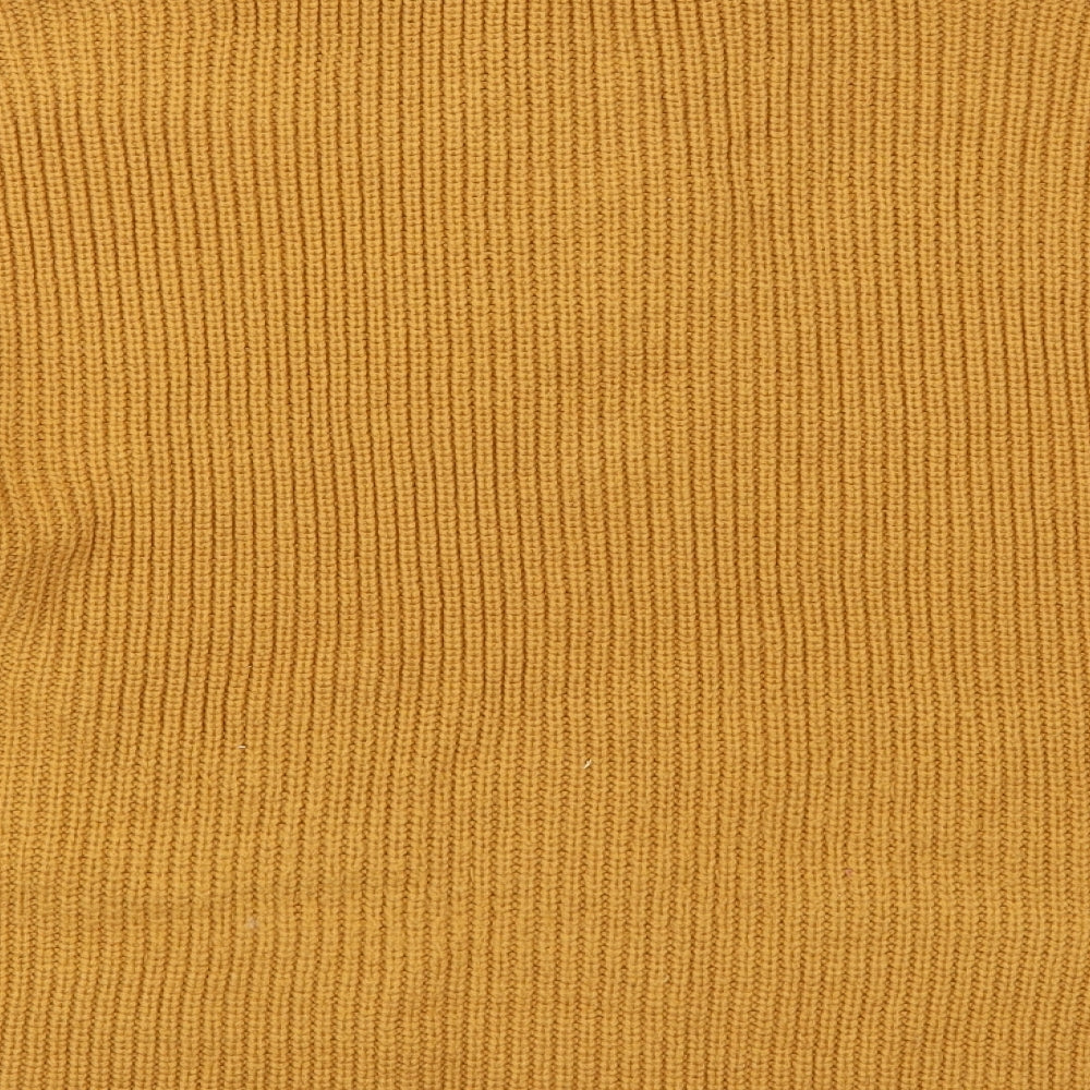 JCL Womens Orange Collared  Acrylic Pullover Jumper One Size