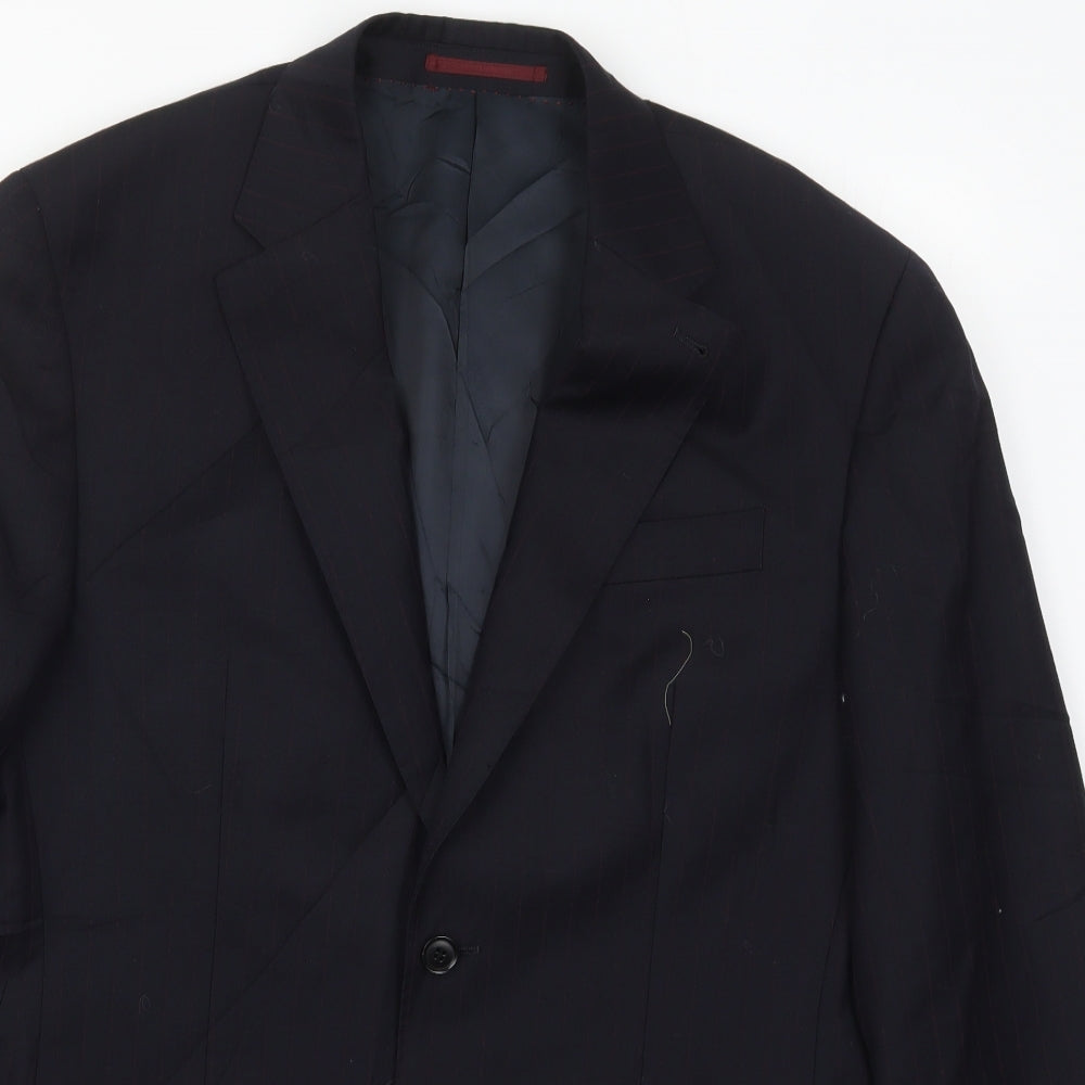 NEXT Mens Blue Striped Wool Jacket Suit Jacket Size 40