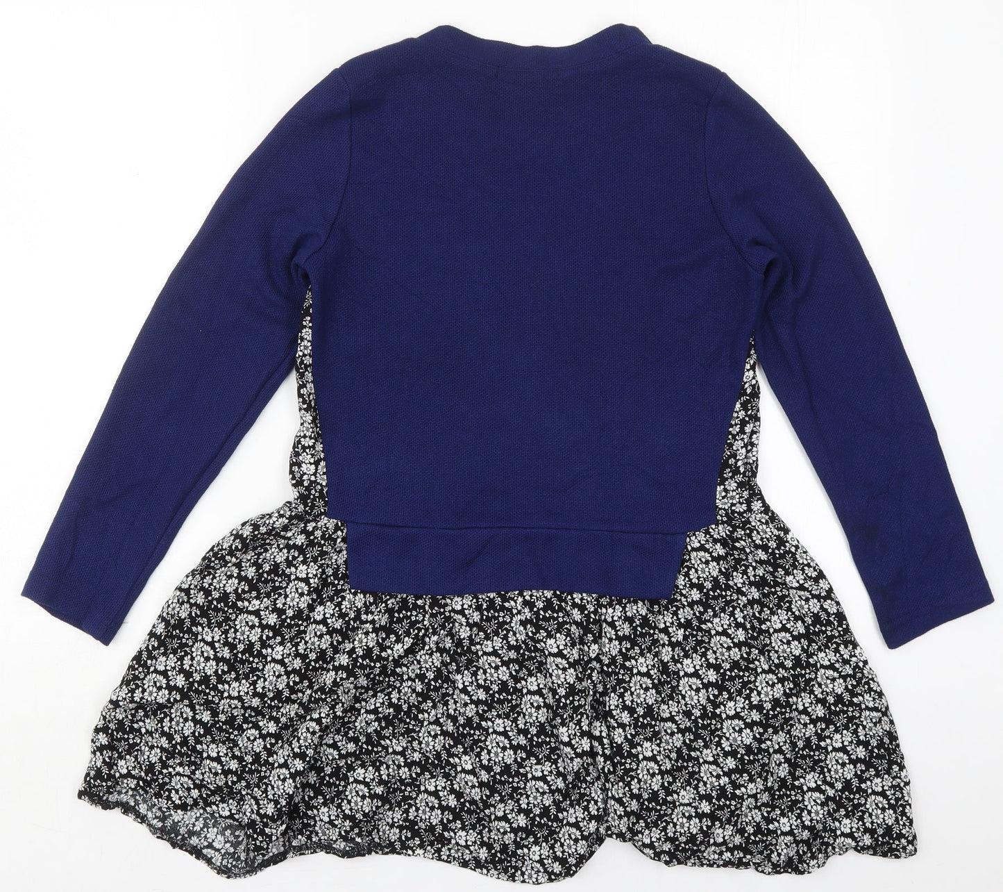 PANDORA Womens Blue Crew Neck Floral Acrylic Pullover Jumper Size M