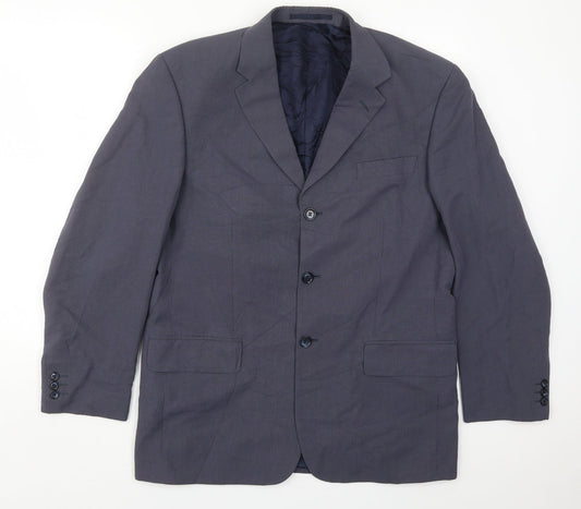 Ultimo Mens Blue Check Viscose Jacket Suit Jacket Size 40