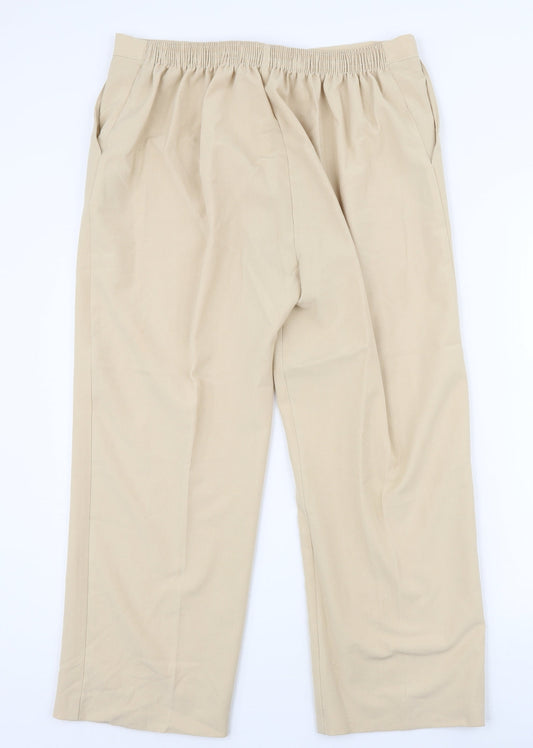 Preworn Womens Beige  Polyester Trousers  Size 20 L25 in Regular