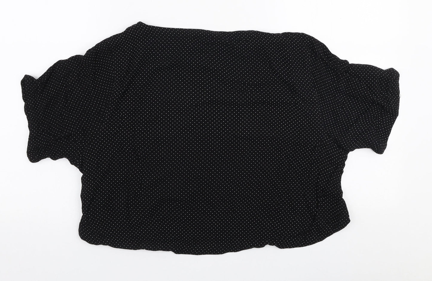 H&M Womens Black Polka Dot Viscose Basic Blouse Size 10 Round Neck