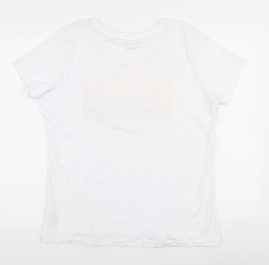 Einstein Newton Womens White  100% Cotton Jersey T-Shirt Size 2XL Round Neck - Beauty has no skin tone