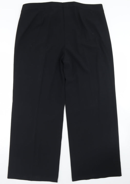 Marks and Spencer Womens Black  Polyester Dress Pants Trousers Size 38 in L28 in Regular Zip