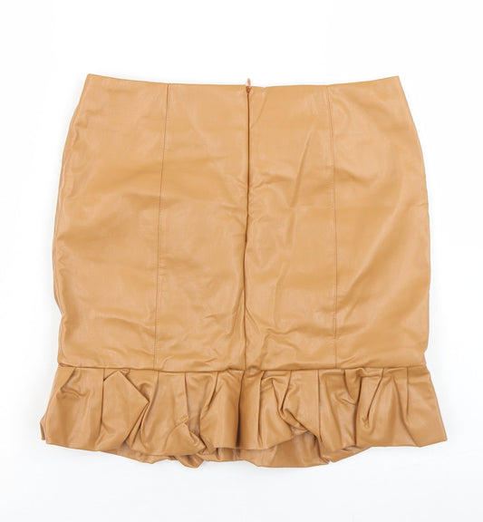 Cherry Koko Womens Brown  Polyester Trumpet Skirt Size M   Zip