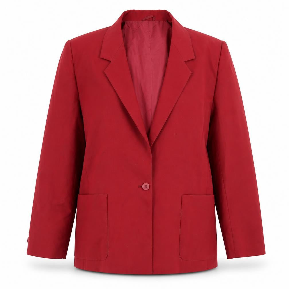 Classics Womens Red  Polyester Jacket Blazer Size 14