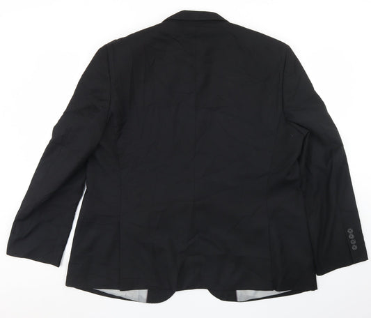 Tailor & Cutter Mens Black  Polyester Jacket Blazer Size 46