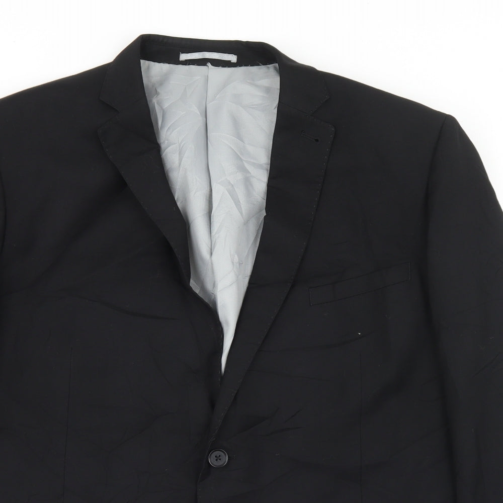 Tailor & Cutter Mens Black  Polyester Jacket Blazer Size 46