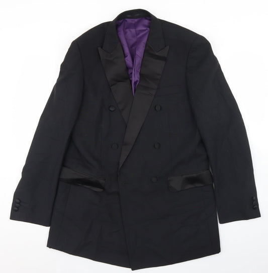 Charlton Gray Mens Black  Polyester Jacket Blazer Size 38
