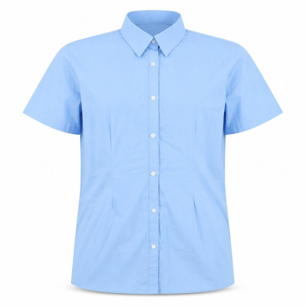 TruTex Mens Blue  Polyester  Button-Up Size L Collared Button