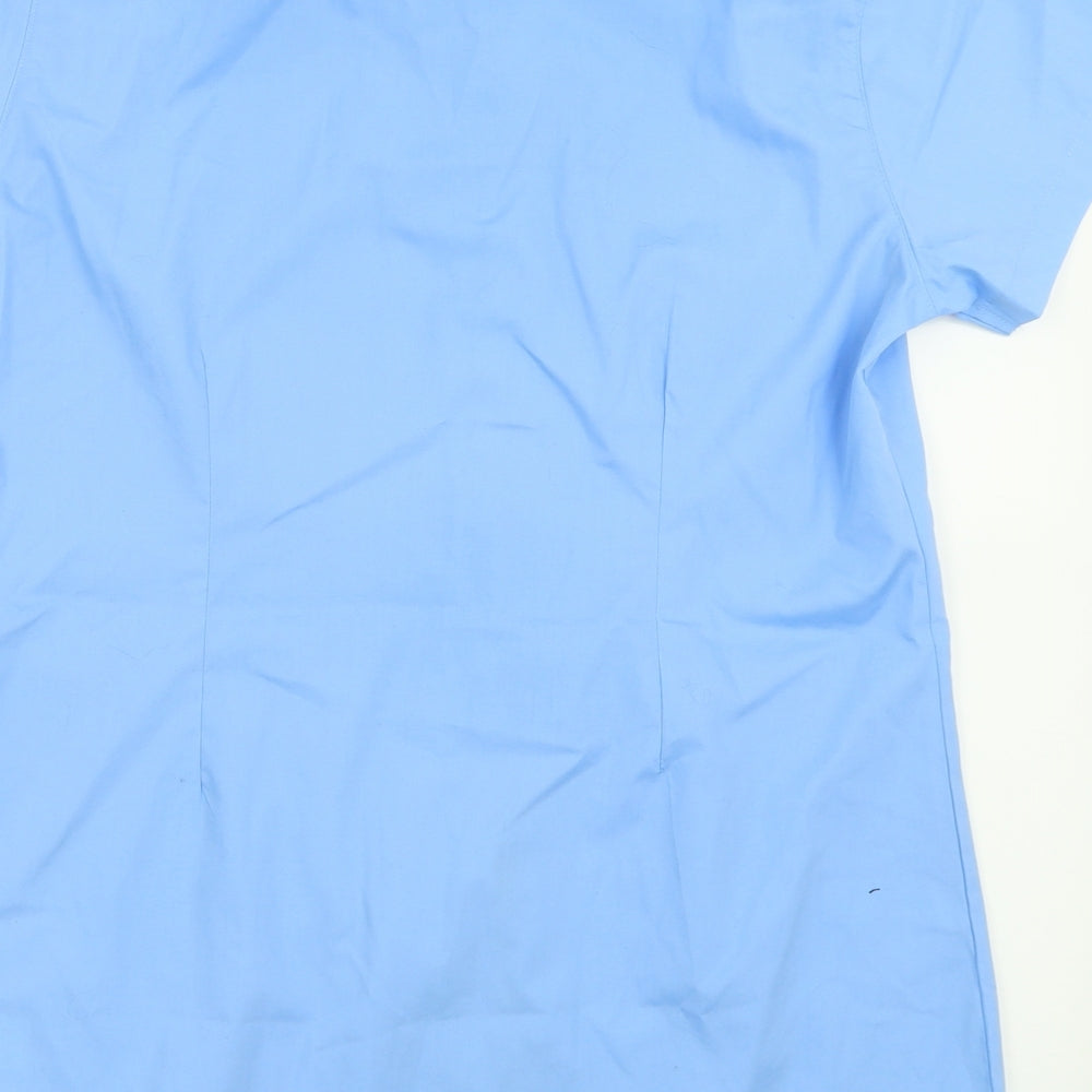 TruTex Mens Blue  Polyester  Button-Up Size L Collared Button