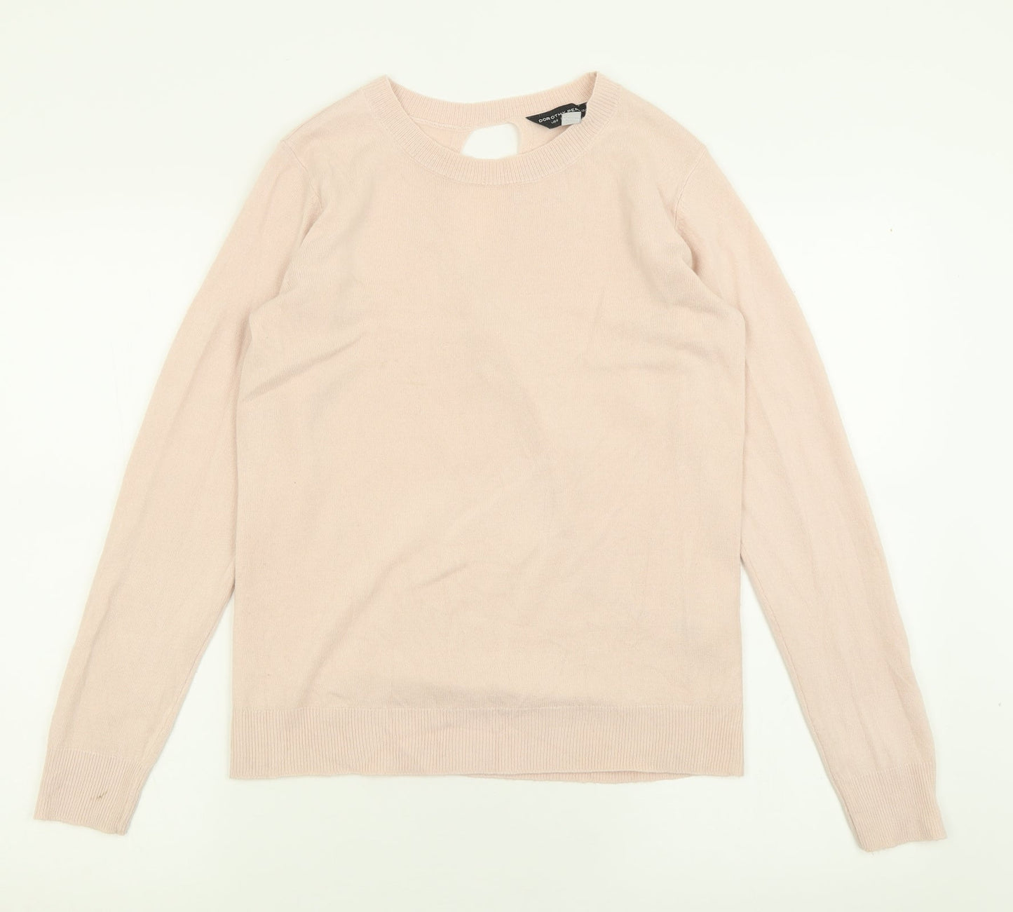 Dorothy Perkins Womens Pink Crew Neck  Acrylic Pullover Jumper Size 10