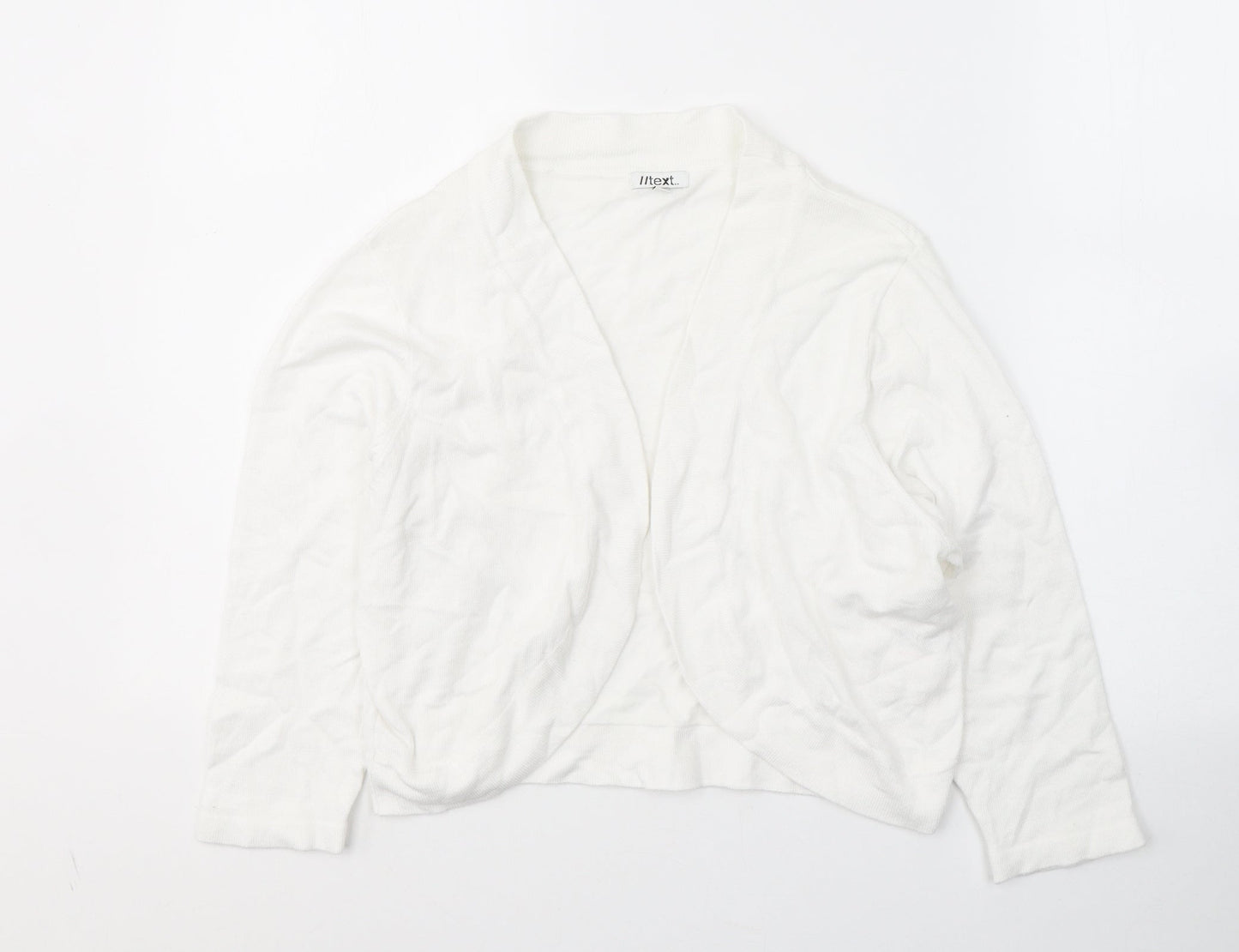 TEXT Womens White V-Neck  Viscose Cardigan Jumper Size M