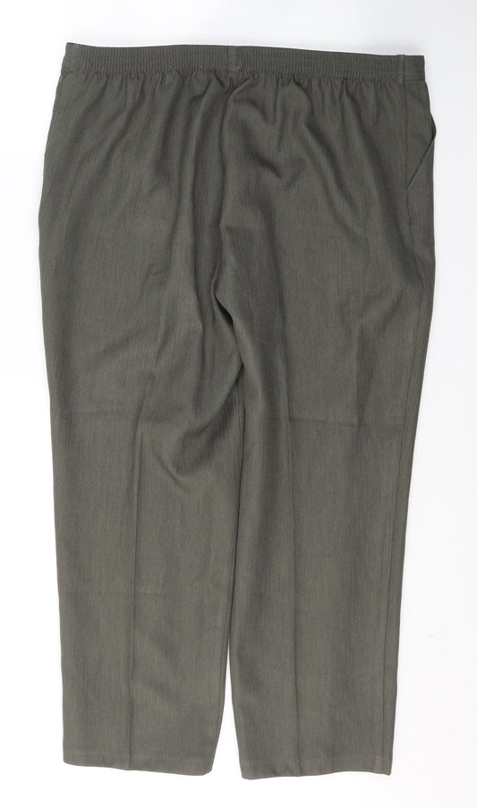 Marks and Spencer Womens Green  Polyester Trousers  Size 18 L29 in Regular