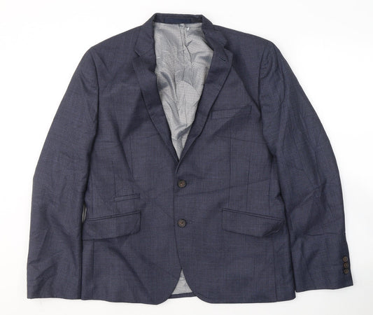 BHS Mens Blue  Polyester Jacket Suit Size S