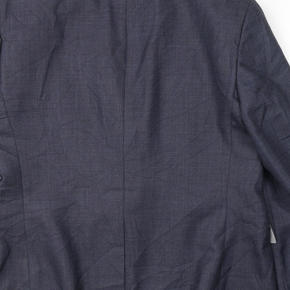 BHS Mens Blue  Polyester Jacket Suit Size S