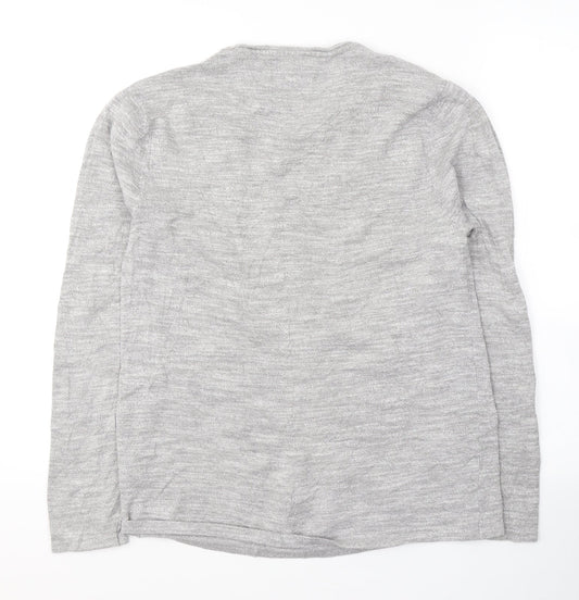 NEXT Mens Grey Round Neck  Cotton Pullover Jumper Size M