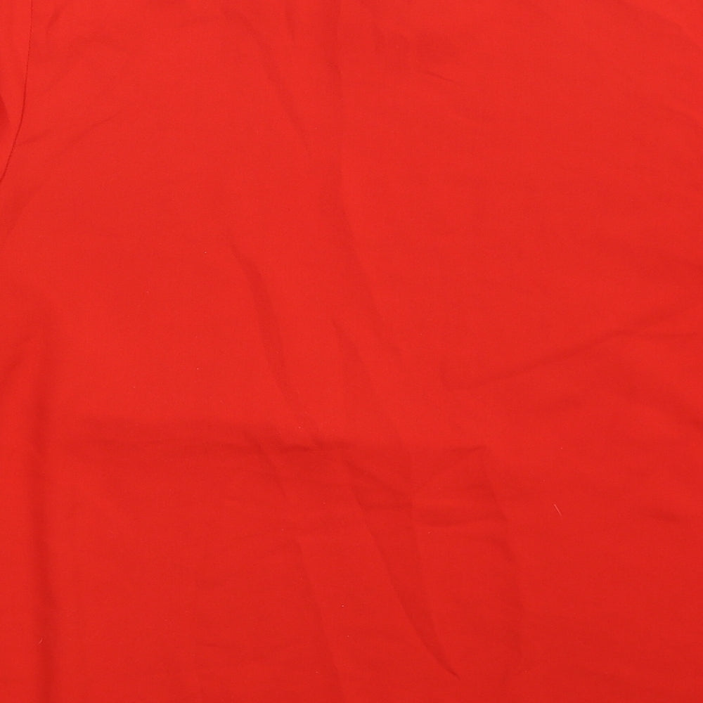 Stradivarius Womens Red  Polyester Basic Blouse Size M High Neck