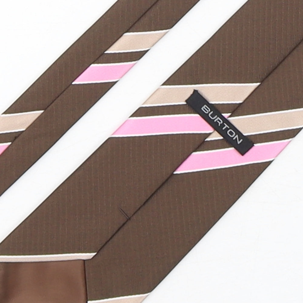 Burton  Mens Multicoloured Striped Polyester Pointed Tie One Size